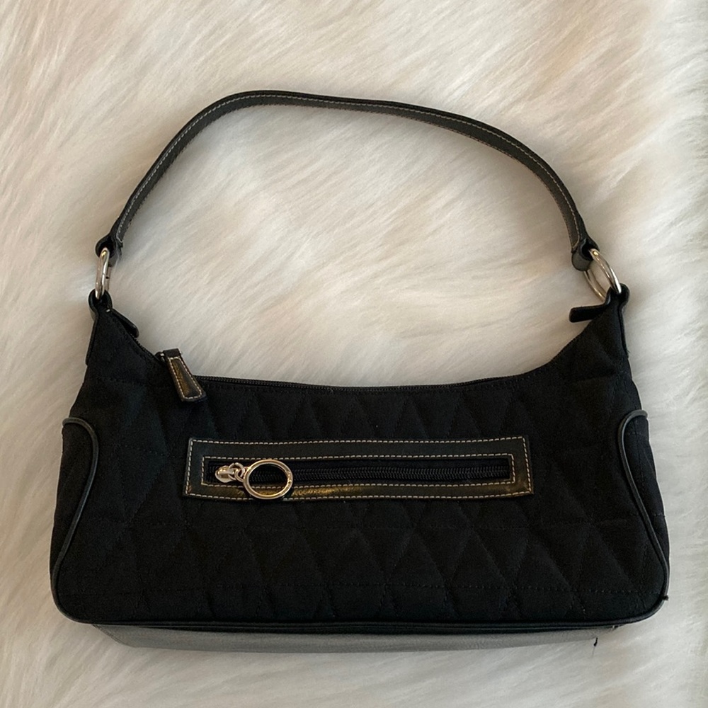 NWT Franco Sarto Black Quilted & Leather Purse